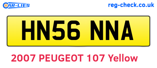HN56NNA are the vehicle registration plates.