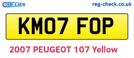 KM07FOP are the vehicle registration plates.