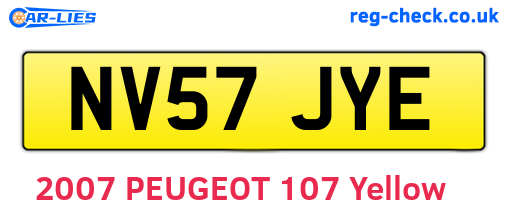 NV57JYE are the vehicle registration plates.