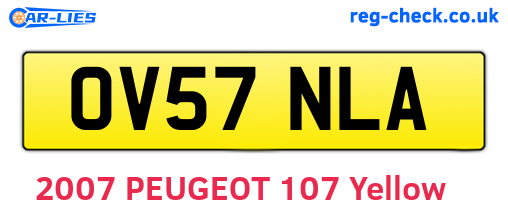 OV57NLA are the vehicle registration plates.