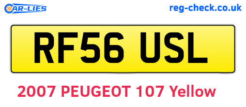 RF56USL are the vehicle registration plates.