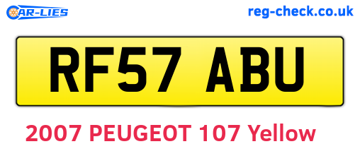 RF57ABU are the vehicle registration plates.