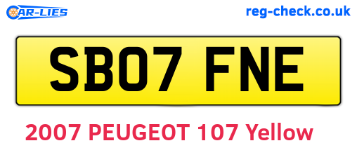 SB07FNE are the vehicle registration plates.
