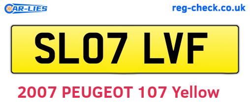 SL07LVF are the vehicle registration plates.