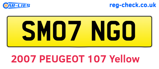 SM07NGO are the vehicle registration plates.
