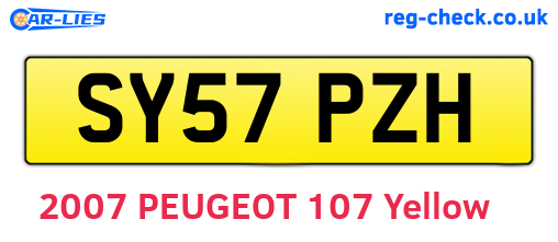SY57PZH are the vehicle registration plates.