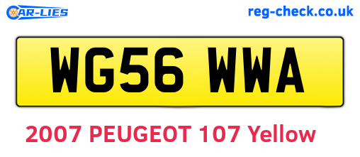 WG56WWA are the vehicle registration plates.
