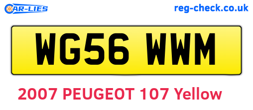 WG56WWM are the vehicle registration plates.