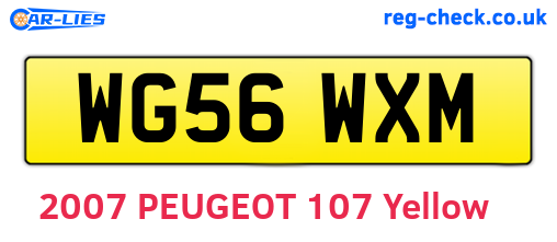 WG56WXM are the vehicle registration plates.