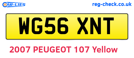 WG56XNT are the vehicle registration plates.