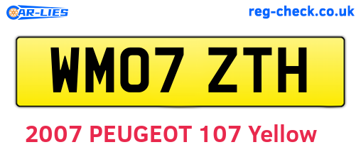WM07ZTH are the vehicle registration plates.