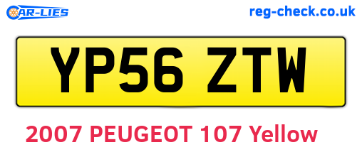 YP56ZTW are the vehicle registration plates.