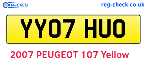 YY07HUO are the vehicle registration plates.