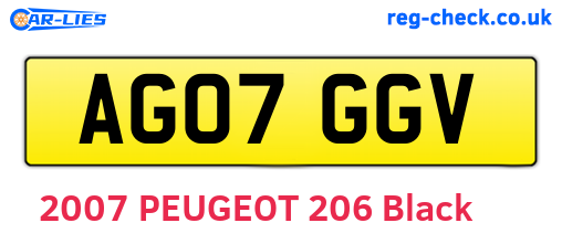 AG07GGV are the vehicle registration plates.