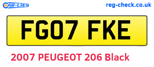 FG07FKE are the vehicle registration plates.