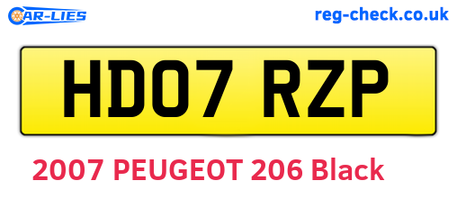 HD07RZP are the vehicle registration plates.