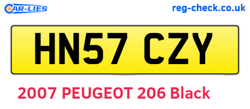 HN57CZY are the vehicle registration plates.