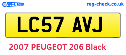 LC57AVJ are the vehicle registration plates.