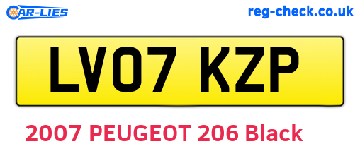 LV07KZP are the vehicle registration plates.