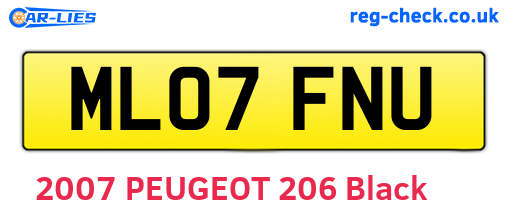 ML07FNU are the vehicle registration plates.