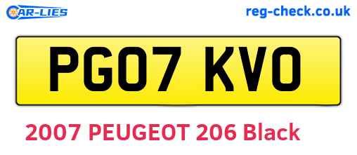 PG07KVO are the vehicle registration plates.