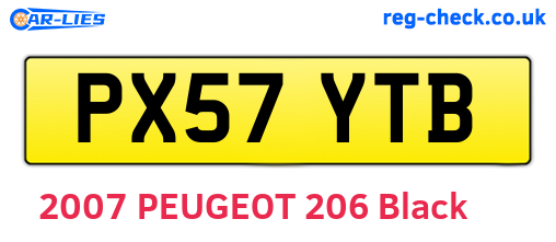 PX57YTB are the vehicle registration plates.