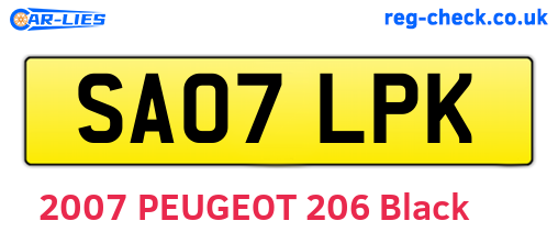 SA07LPK are the vehicle registration plates.