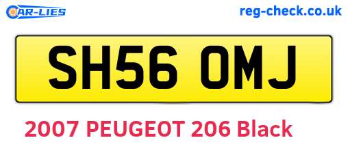 SH56OMJ are the vehicle registration plates.