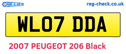 WL07DDA are the vehicle registration plates.