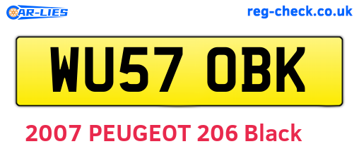 WU57OBK are the vehicle registration plates.