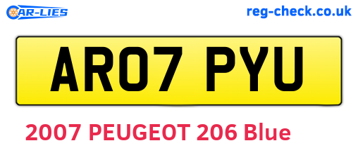 AR07PYU are the vehicle registration plates.