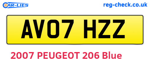 AV07HZZ are the vehicle registration plates.