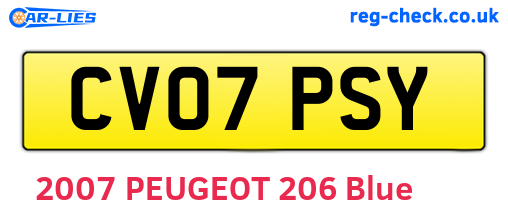 CV07PSY are the vehicle registration plates.