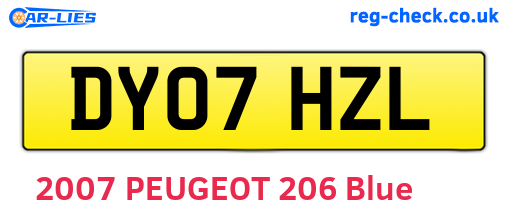 DY07HZL are the vehicle registration plates.