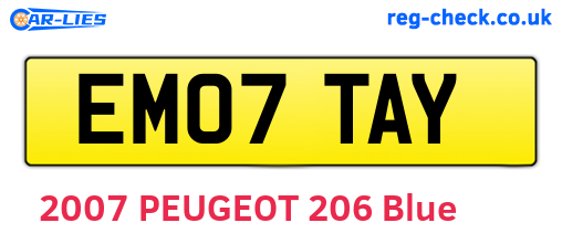EM07TAY are the vehicle registration plates.
