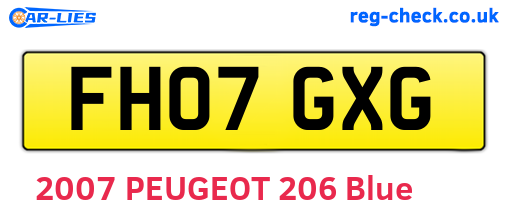 FH07GXG are the vehicle registration plates.