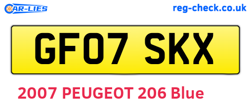 GF07SKX are the vehicle registration plates.