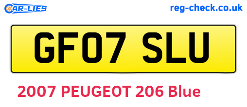 GF07SLU are the vehicle registration plates.