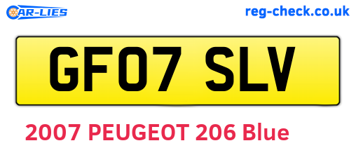 GF07SLV are the vehicle registration plates.