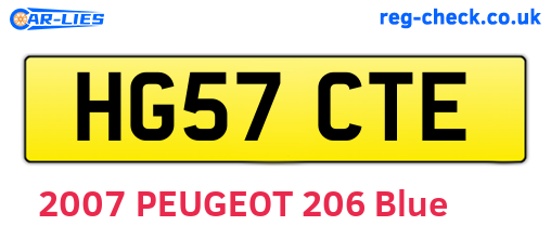 HG57CTE are the vehicle registration plates.