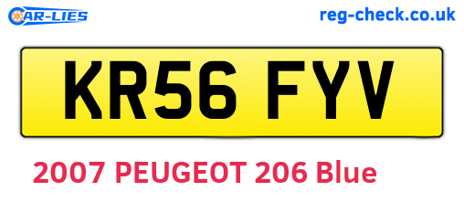 KR56FYV are the vehicle registration plates.
