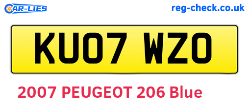 KU07WZO are the vehicle registration plates.