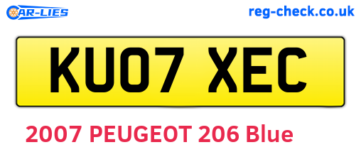 KU07XEC are the vehicle registration plates.