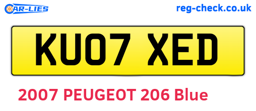 KU07XED are the vehicle registration plates.