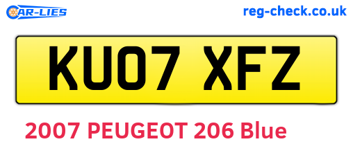 KU07XFZ are the vehicle registration plates.