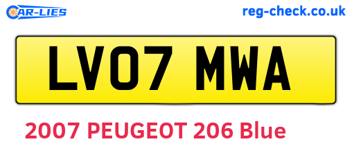 LV07MWA are the vehicle registration plates.