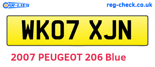 WK07XJN are the vehicle registration plates.