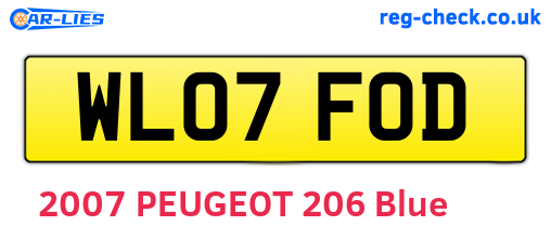 WL07FOD are the vehicle registration plates.