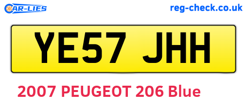 YE57JHH are the vehicle registration plates.