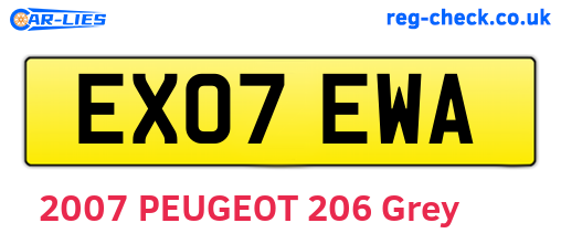 EX07EWA are the vehicle registration plates.